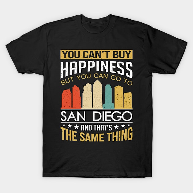 Vintage San Diego City - I Love San Diego Funny gift T-Shirt by Hobbs Text Art